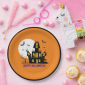 ハッピーハローウィン不気味不気味幽霊のよく出るハウス ペーパープレート (パーティー)