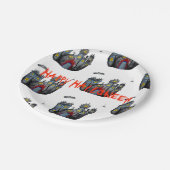 ハッピーハローウィン不気味城カスタム紙プレート ペーパープレート (アングル)