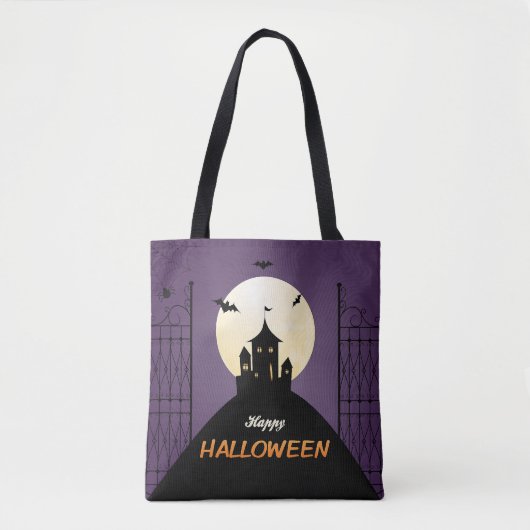 ハッピーハローウィン不気味城 トートバッグ (正面)