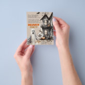 ハッピーハローウィン不気味幽霊パーティー招待状 チラシ (手)