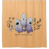 ハッピーハローウィン不気味幽霊 シャワーカーテン (正面)