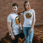 ハッピーハローウィン不気味怖いカボチャこうもり Tシャツ