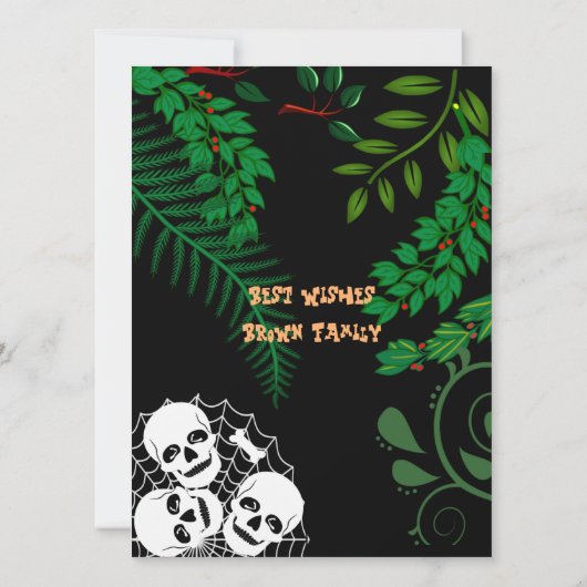 ハッピーハローウィン不気味怖い夜骨格の山 (裏面)