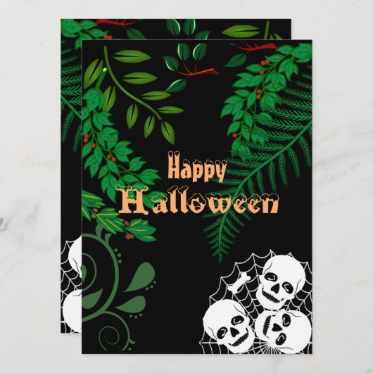 ハッピーハローウィン不気味怖い夜骨格の山 (正面/裏面)