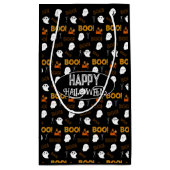 ハッピーハローウィン不気味怖い幽霊のよく出る スモールペーパーバッグ (裏面)