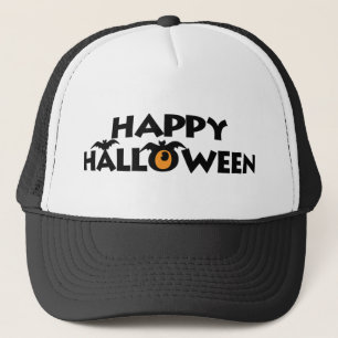 ハッピーハローウィン不気味文字とこうもりトラック帽 キャップ