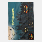 ハッピーハローウィン不気味背景 キッチンタオル (縦)