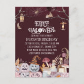 ハッピーハローウィン不気味誕生日パーティーへの招待 ポストカード (正面)