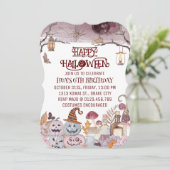 ハッピーハローウィン不気味誕生日パーティーへの招待 招待状 (スタンド正面)