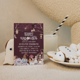 ハッピーハローウィン不気味誕生日パーティーへの招待 招待状