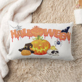 ハッピーハローウィン不気味飾 ランバークッション (ブランケット)