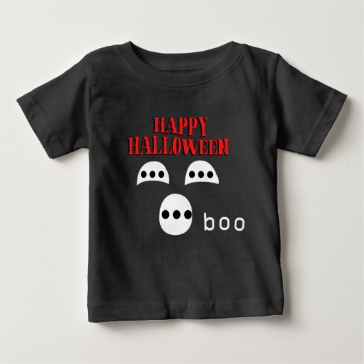 ハッピーハローウィン不気味 ベビーTシャツ (正面)