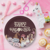 ハッピーハローウィン不気味 ペーパープレート (パーティー)