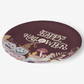 ハッピーハローウィン不気味 ペーパープレート (アングル)