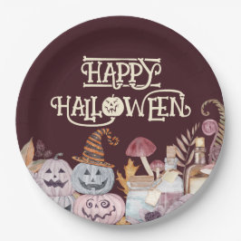 ハッピーハローウィン不気味 ペーパープレート