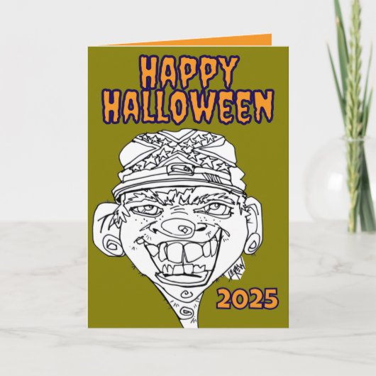 ハッピーハローウィン不要の衣装グリーティングカード カード (正面)