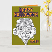 ハッピーハローウィン不要の衣装グリーティングカード カード (黄色い花)