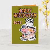 ハッピーハローウィン不要の衣装グリーティングカード カード (黄色い花)