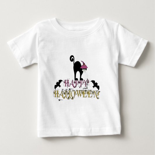 ハッピーハローウィン乳児長袖シャツ ベビーTシャツ (正面)
