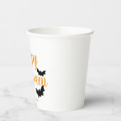 ハッピーハローウィン付きこうもり シンプル 紙コップ (左)