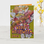 ハッピーハローウィン低下花グリーティングカード カード (黄色い花)