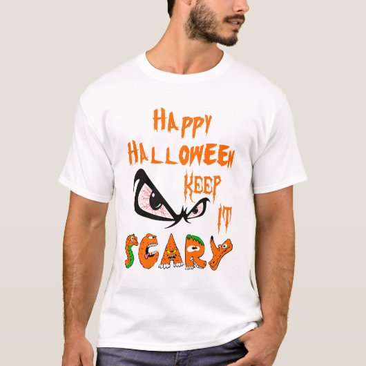 ハッピーハローウィン保怖い Tシャツ (正面)