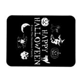 ハッピーハローウィン名前をカスタムするブラック マグネット (横)