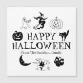 ハッピーハローウィン名前をカスタムする白黒磁石 (正面)