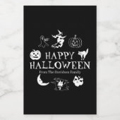 ハッピーハローウィン名前をカスタムする白黒 フードラベル (シングルラベル)