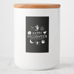 ハッピーハローウィン名前をカスタムする白黒 フードラベル