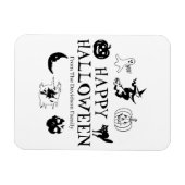 ハッピーハローウィン名前をカスタムする白黒 マグネット (横)