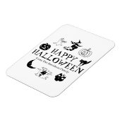 ハッピーハローウィン名前をカスタムする白黒 マグネット (左側)