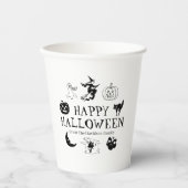 ハッピーハローウィン名前をカスタムする白黒 紙コップ (正面)