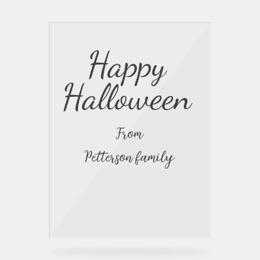 ハッピーハローウィン名書追加モダン アクリルサイン (正面)