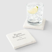 ハッピーハローウィン名書追加モダン ストーンコースター (横)