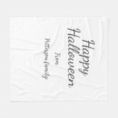 ハッピーハローウィン名書追加モダン フリースブランケット (正面(横))