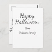 ハッピーハローウィン名書追加モダン ポストカード (正面/裏面)