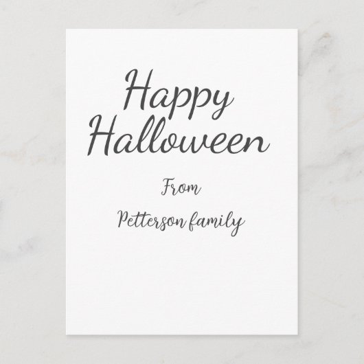 ハッピーハローウィン名書追加モダン ポストカード (正面)