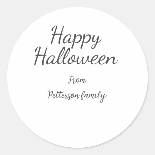 ハッピーハローウィン名書追加モダン ラウンドシール (正面)