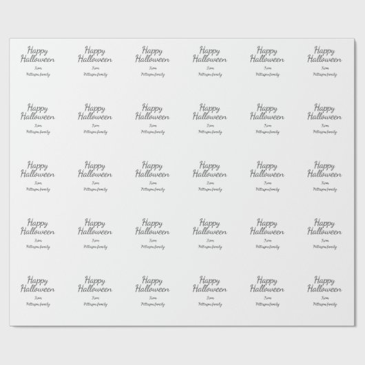 ハッピーハローウィン名書追加モダン ラッピングペーパー (フラット)