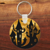 ハッピーハローウィン城とフルムーンキーチェーン キーホルダー (正面)
