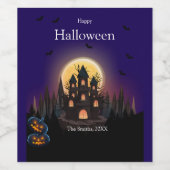ハッピーハローウィン城 ワインラベル (シングルラベル)