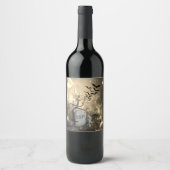 ハッピーハローウィン墓地こうもりフルムーンRIP ワインラベル (正面)