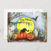 ハッピーハローウィン墓地シーン ポストカード (正面/裏面)