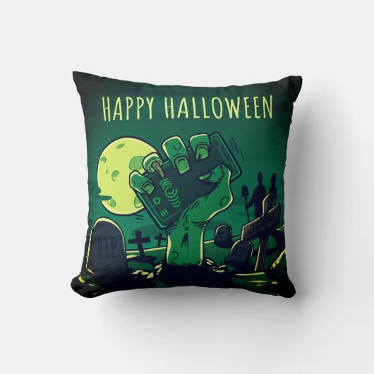 ハッピーハローウィン墓地ゾンビハンド クッション (正面)