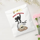 ハッピーハローウィン墓石ブラックキャットとスカル フェイバーバッグ (封をした状態)