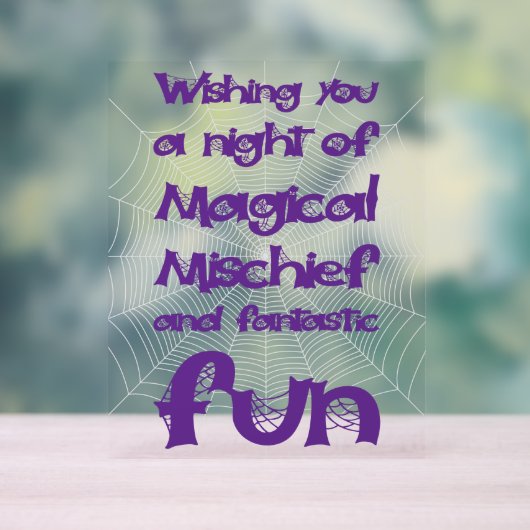 ハッピーハローウィン夜の恐怖 アクリルサイン (ニュートラル)