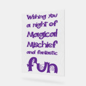 ハッピーハローウィン夜の恐怖 アクリルサイン (傾斜)