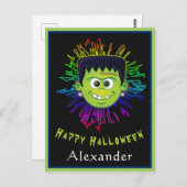 ハッピーハローウィン子トリック処理おもしろいのパーソナライズ ポストカード (正面/裏面)