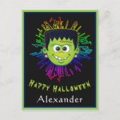 ハッピーハローウィン子トリック処理おもしろいのパーソナライズ ポストカード (正面)